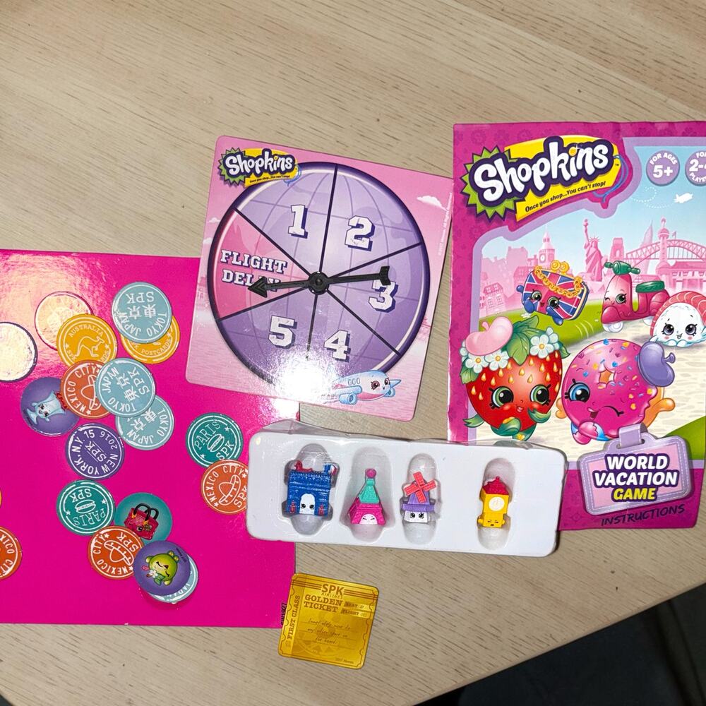 Shopkins World Vacation Game 2017 Pressman Board Game Complete Travel Theme